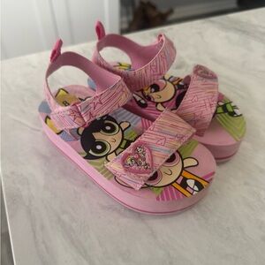 Pink Kids Sandals with Cartoon Design Powerpuff Girls from Cartoon Network